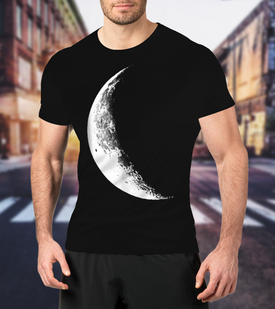 Shiny Moon Half Moon Crescent Moon Lunar Phases T-Shirt