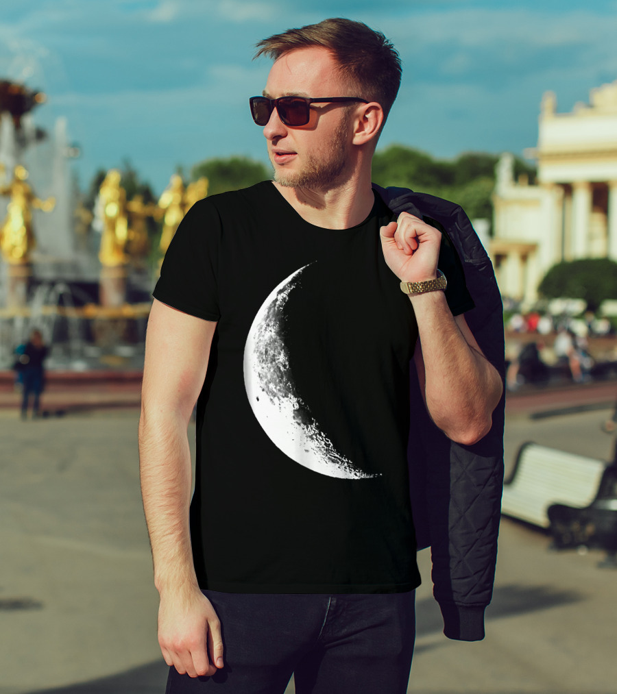 Shiny Moon Half Moon Crescent Moon Lunar Phases T-Shirt