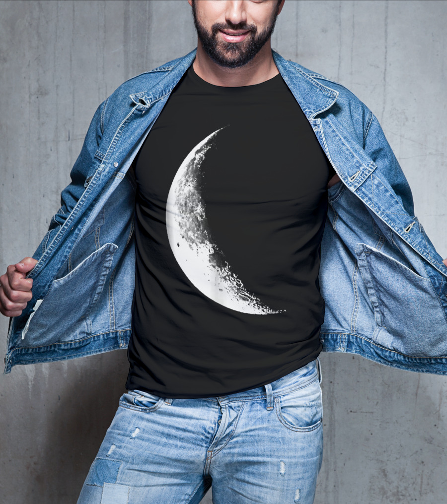 Shiny Moon Half Moon Crescent Moon Lunar Phases T-Shirt