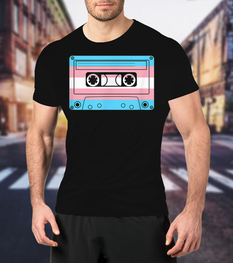 Transgender Pride Month Trans Flag Cassette Tape T-Shirt