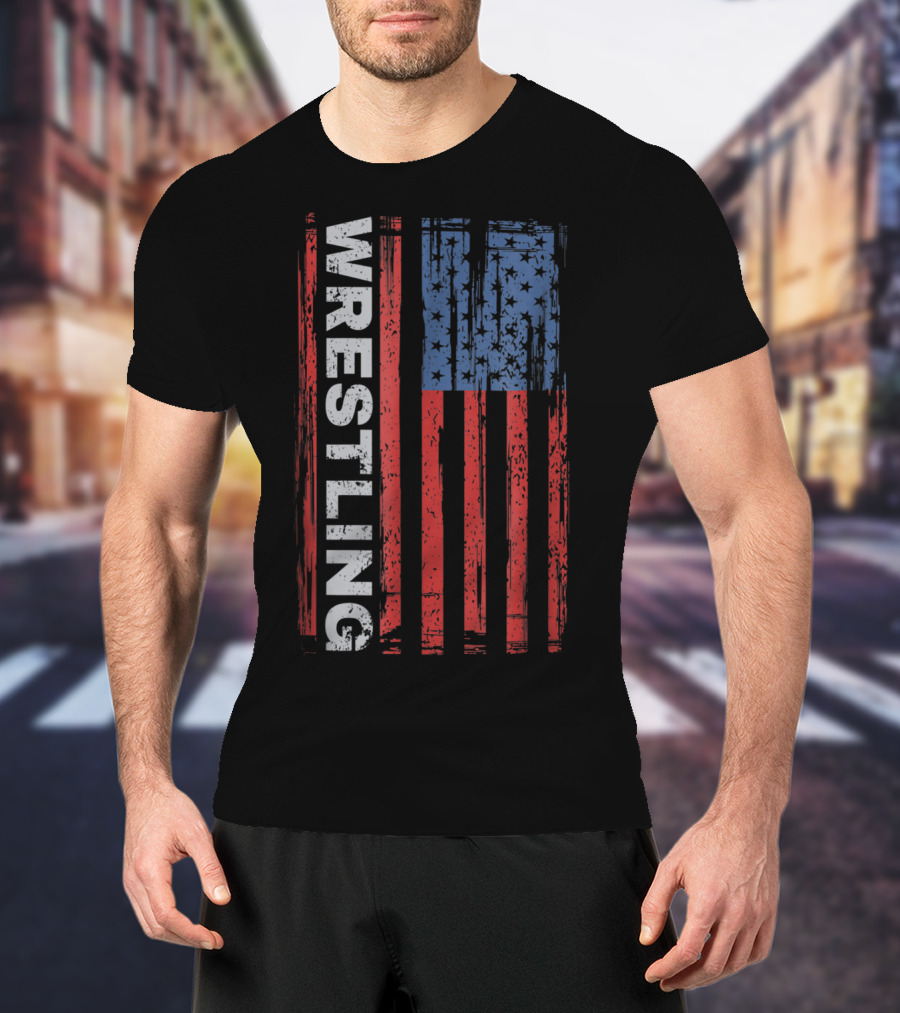 Wrestling USA Flag T-Shirt