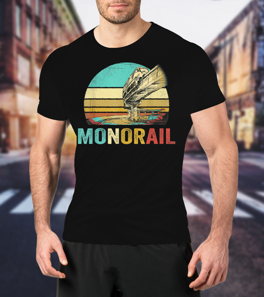 Monorail Retro Colorful Sunset T-Shirt