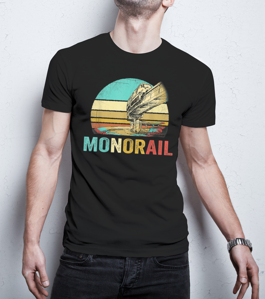 Monorail Retro Colorful Sunset T-Shirt