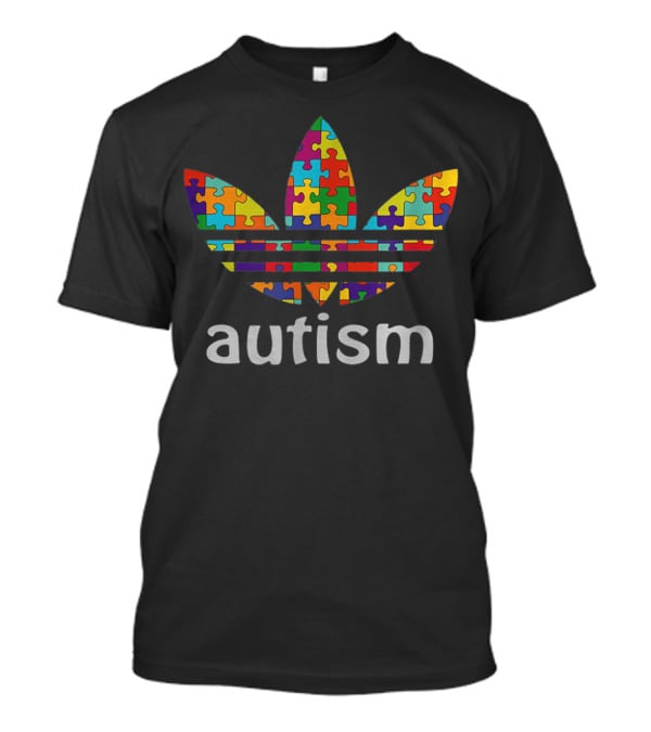 Autism Awareness Puzzle Pattern Trefoil T-Shirt