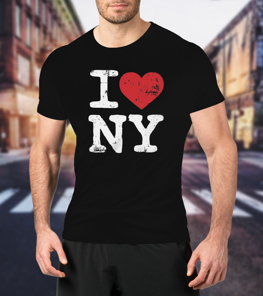 I Love NY Vintage Black Souvenir Tourism T-Shirt