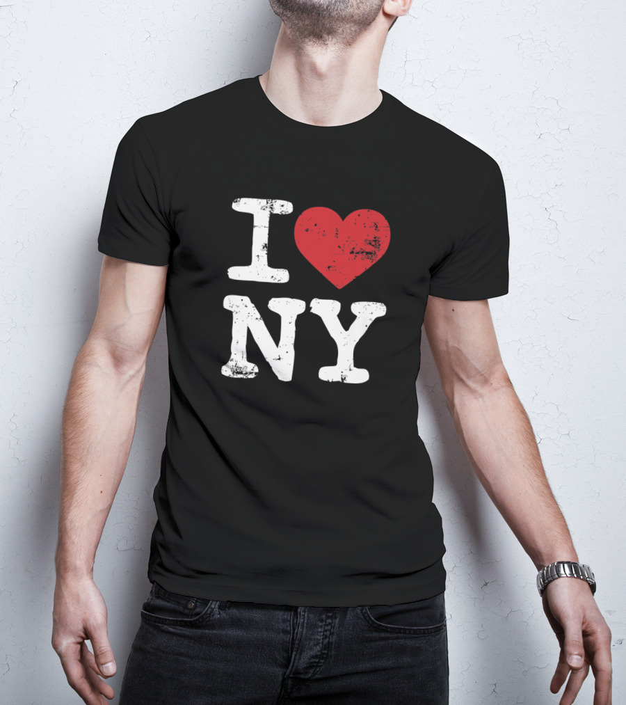 I Love NY Vintage Black Souvenir Tourism T-Shirt