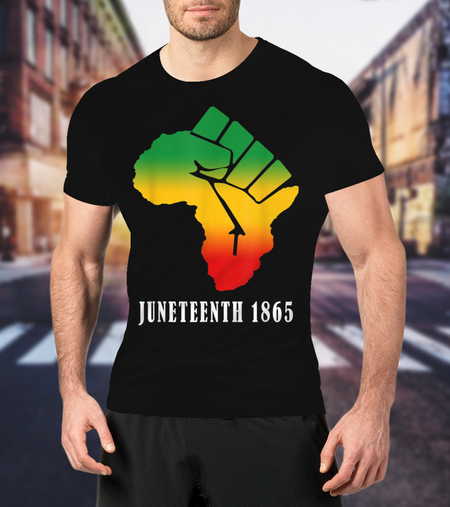 Juneteenth 1865 Ancestors Black African Map American Fist T-Shirt