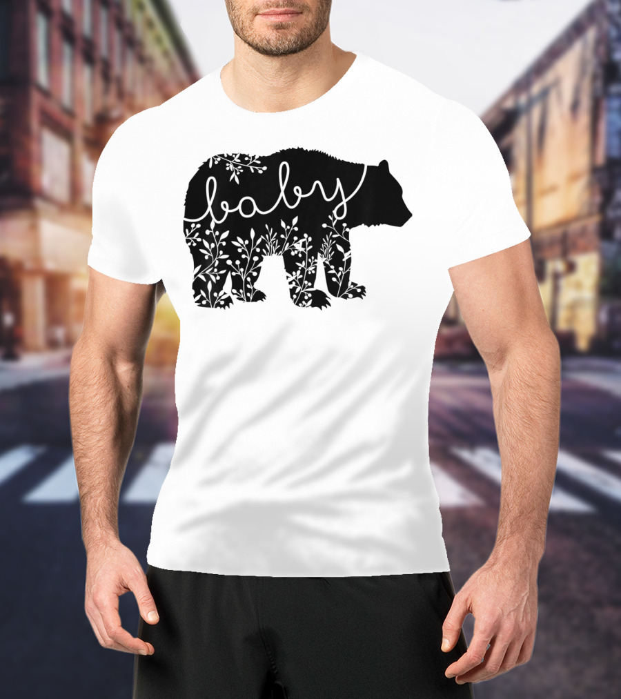 Baby Bear Floral Kids Camping Cute Matchin T-Shirt