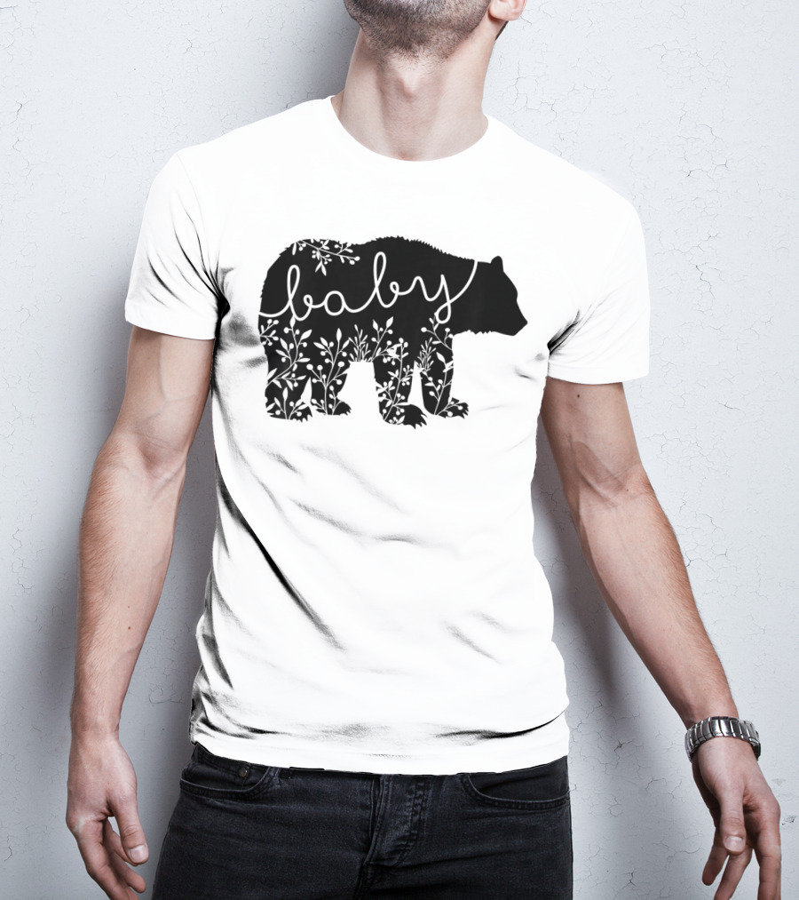 Baby Bear Floral Kids Camping Cute Matchin T-Shirt