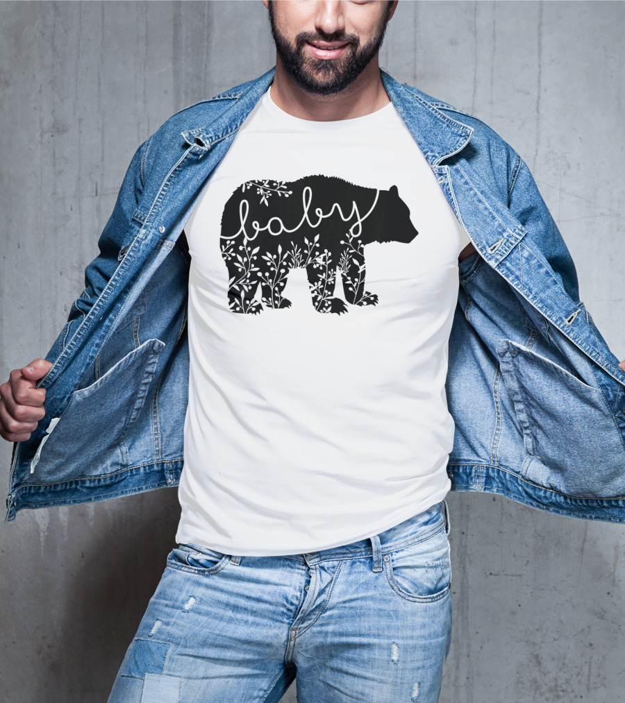 Baby Bear Floral Kids Camping Cute Matchin T-Shirt