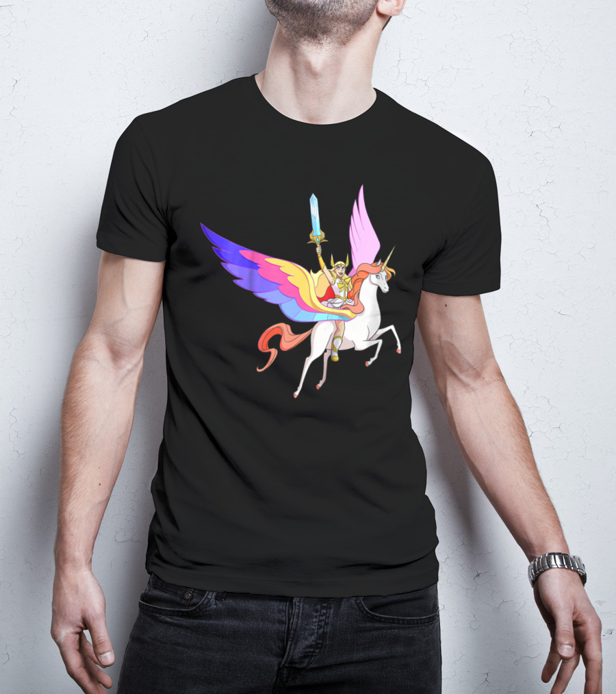 She Ra Kids DreamWorks Action Adventure With Swift Wind Pegasus T-Shirt