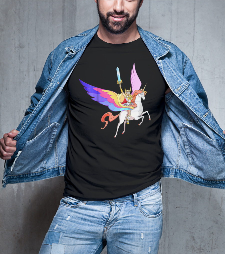 She Ra Kids DreamWorks Action Adventure With Swift Wind Pegasus T-Shirt