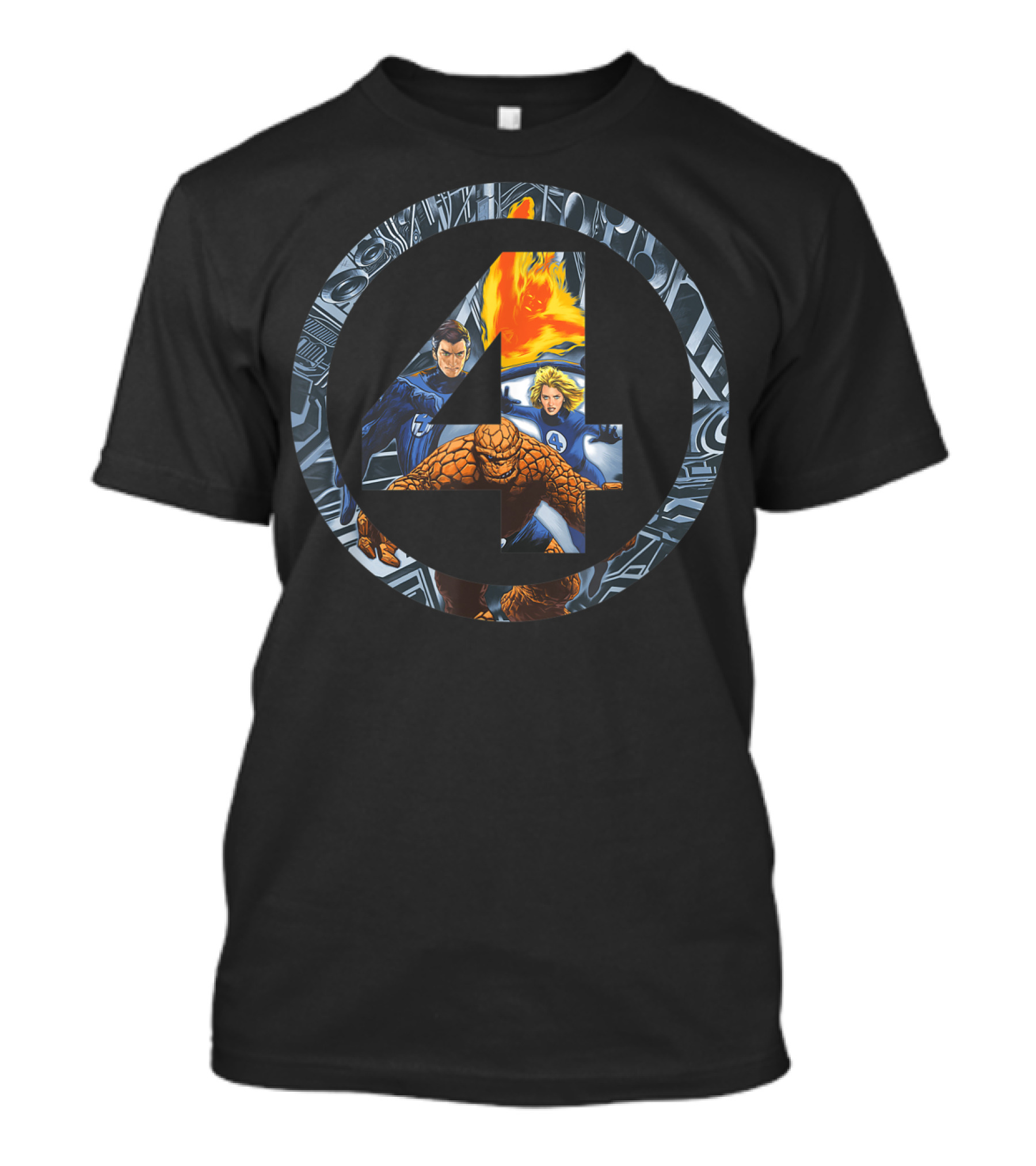 Marvel Fantastic Four Super Heroes Iconic 4 Emblem T-Shirt