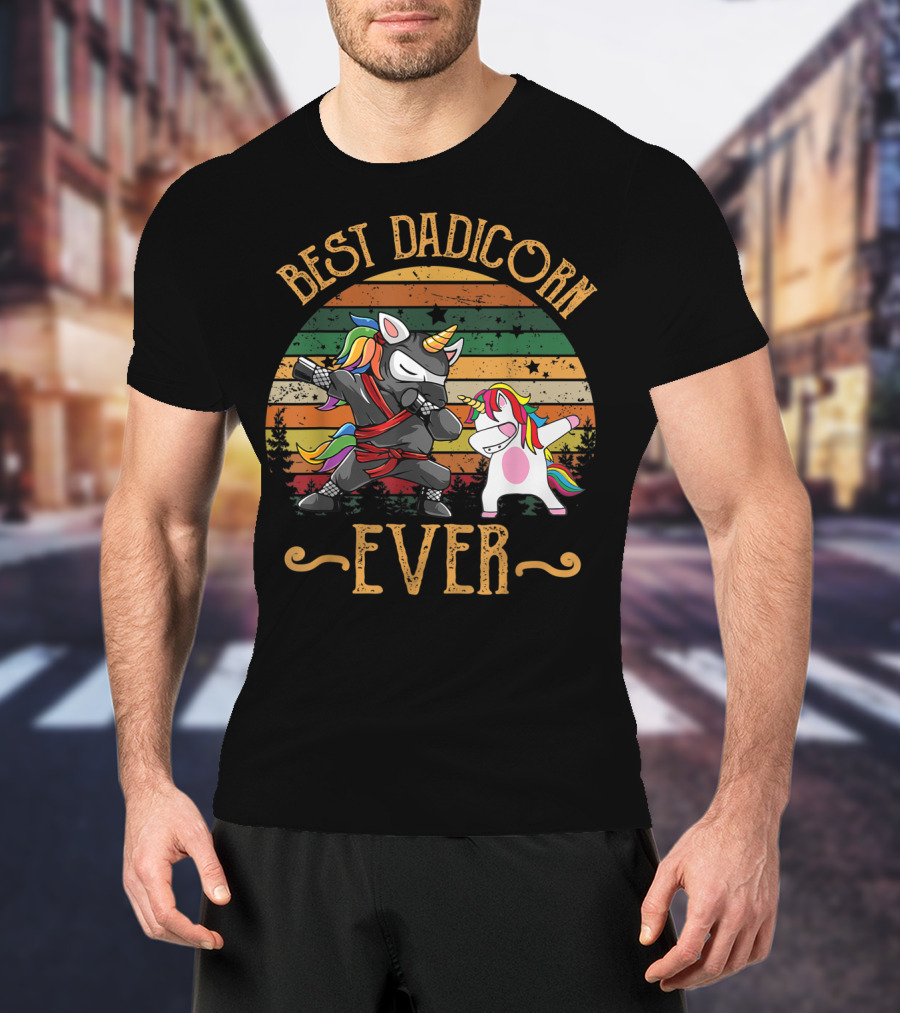 Best Dadicorn Ever Unicorn Dad Baby Fathers T-Shirt