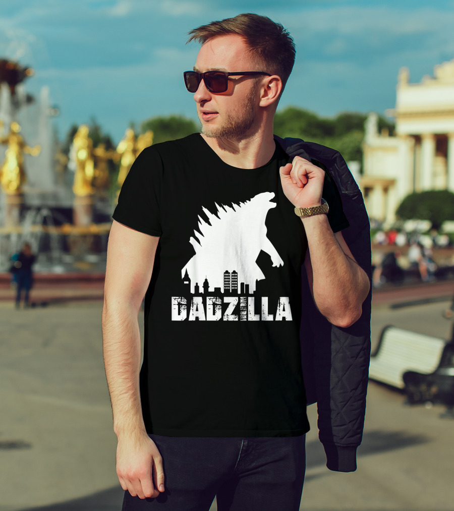 Kidzilla And Dadzilla Funny Matching Fathers City Skyline Monster T-Shirt