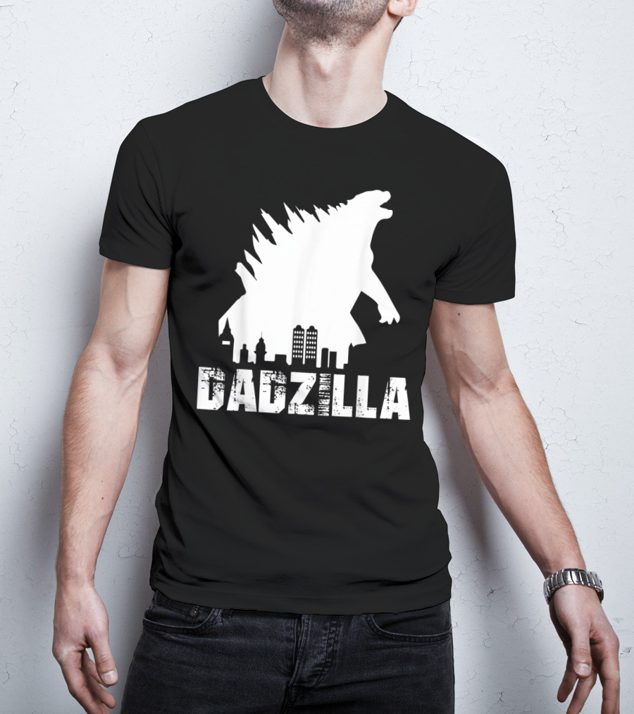 Kidzilla And Dadzilla Funny Matching Fathers City Skyline Monster T-Shirt