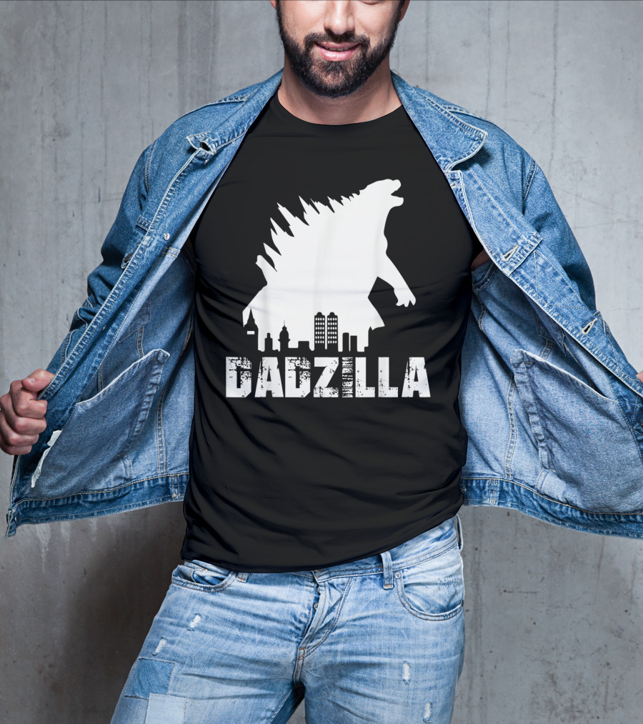 Kidzilla And Dadzilla Funny Matching Fathers City Skyline Monster T-Shirt