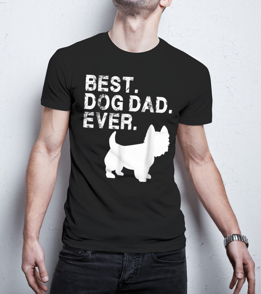 Mens Grunge Best Dog Dad Ever Westie T-Shirt