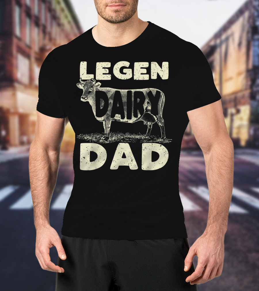 Mens Legen Dairy Dad Cow Farmer Father's Day T-Shirt