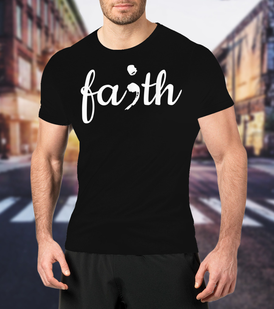 Mens Mental Health Awareness With Faith Semicolon T-Shirt