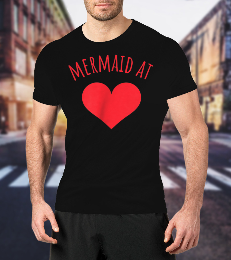 Mermaid At Heart Red Love Vibes T-Shirt