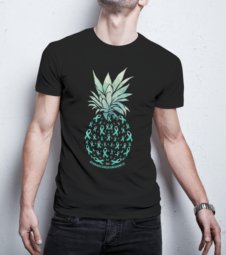 Pineapple Ovarian Cancer Awareness Ribbons T-Shirt
