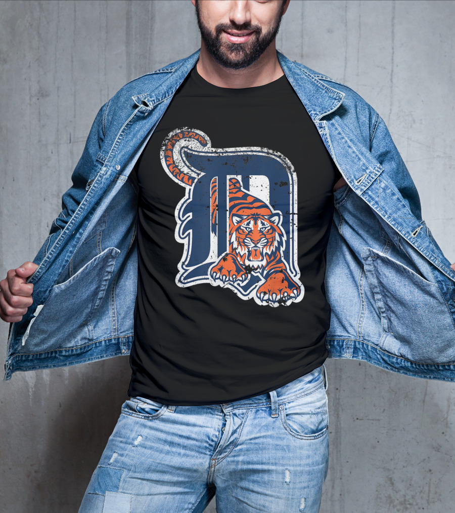 Tiger Mascot Distressed Detroit T-Shirt