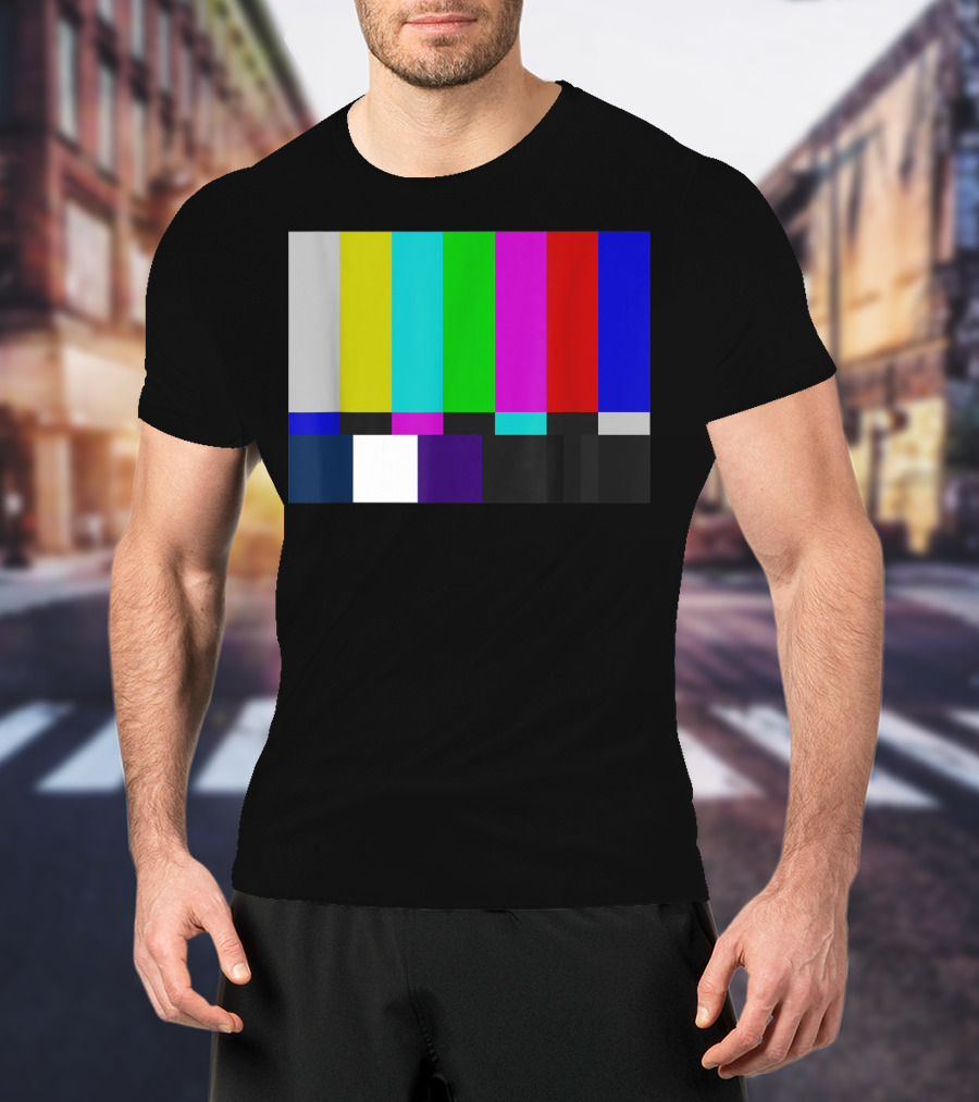 TV Test Pattern Test Card PAL NTSC Retro Colors T-Shirt
