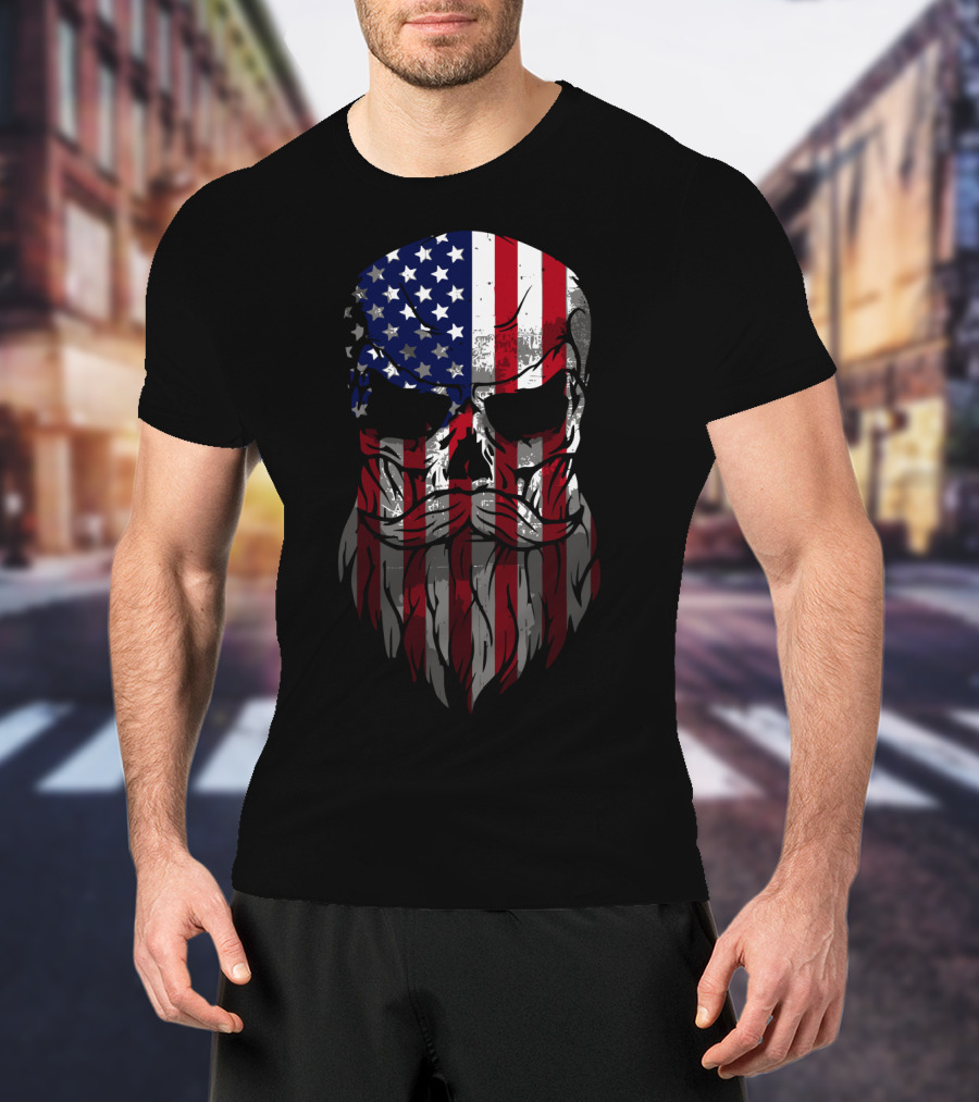 American Beard Skull T-Shirt