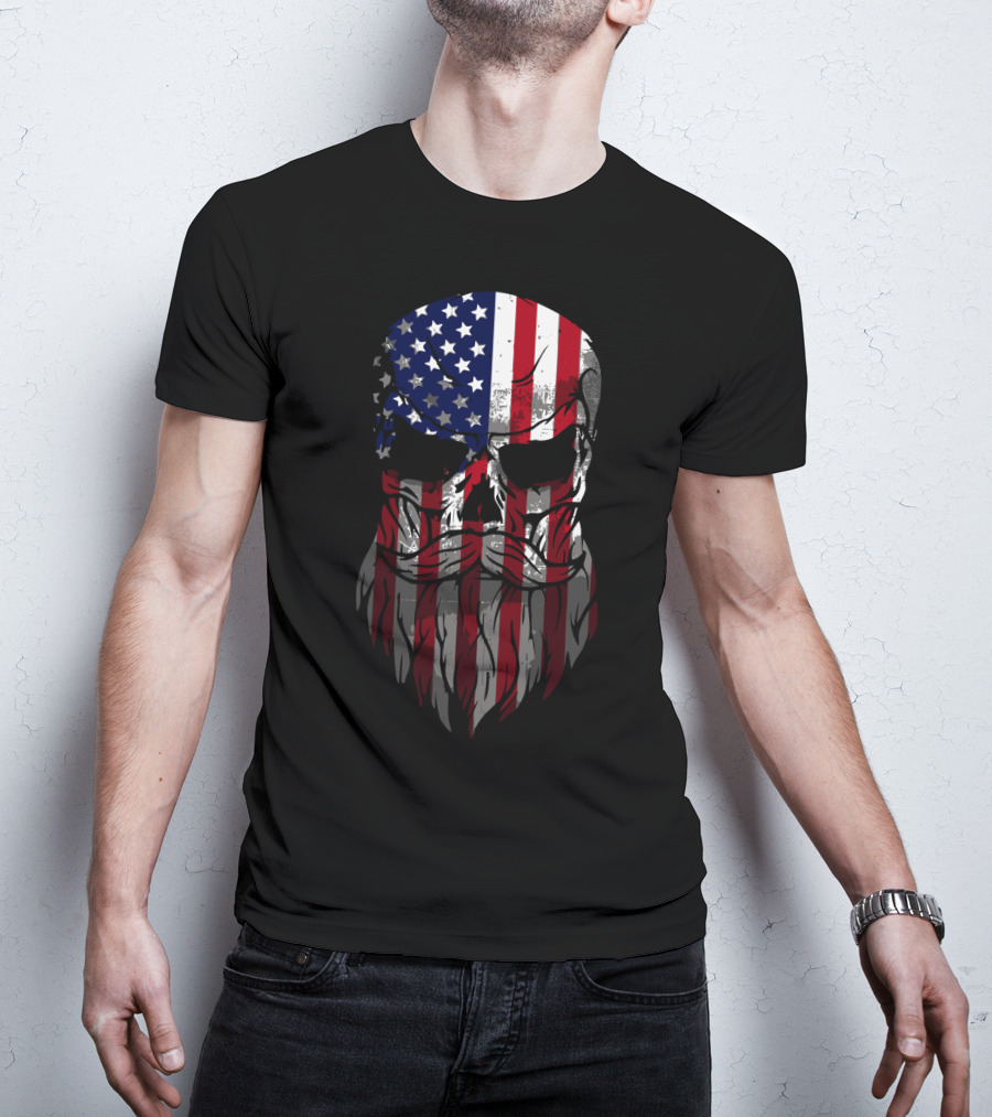 American Beard Skull T-Shirt