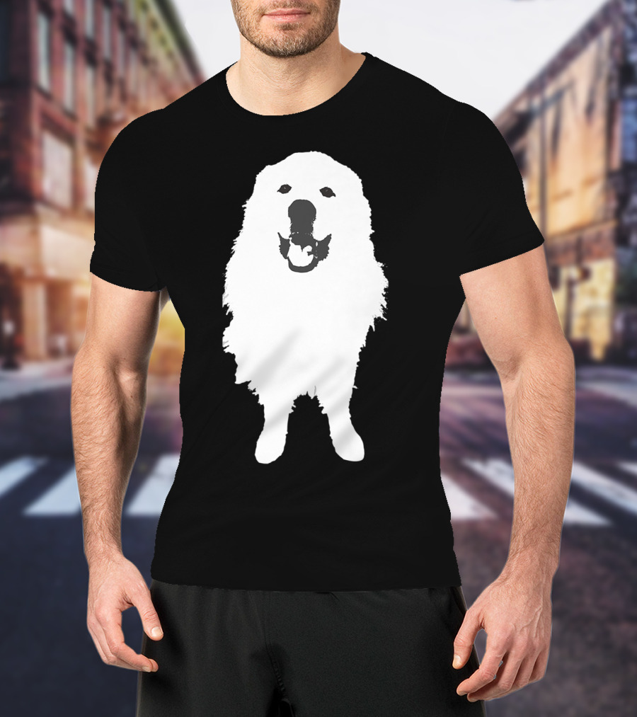 Great Pyrenees Dog Silhouette Smiling T-Shirt