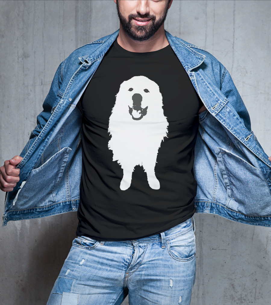 Great Pyrenees Dog Silhouette Smiling T-Shirt