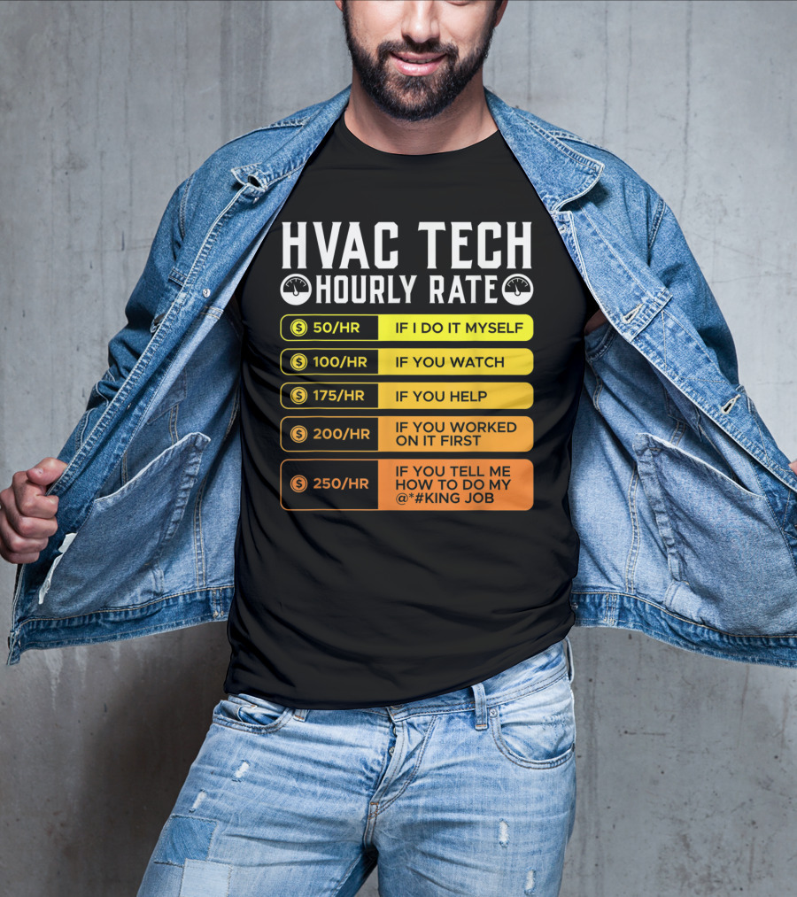 HVAC Technician Hourly Rate: If I Do It Myself, If You Watch, If You Help, If You Worked On It First, If You Tell Me How To Do My Job T-Shirt