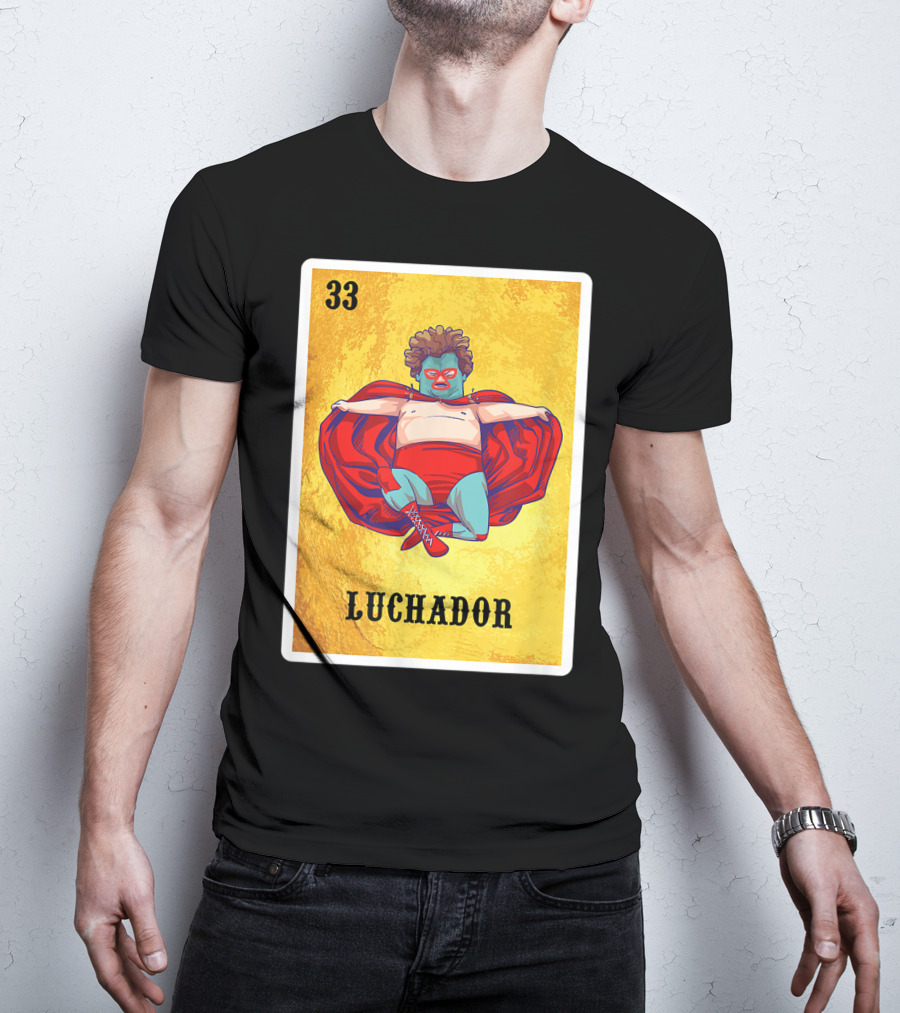 Luchador Masked Wrestler El Lucha Libre Number 33 T-Shirt