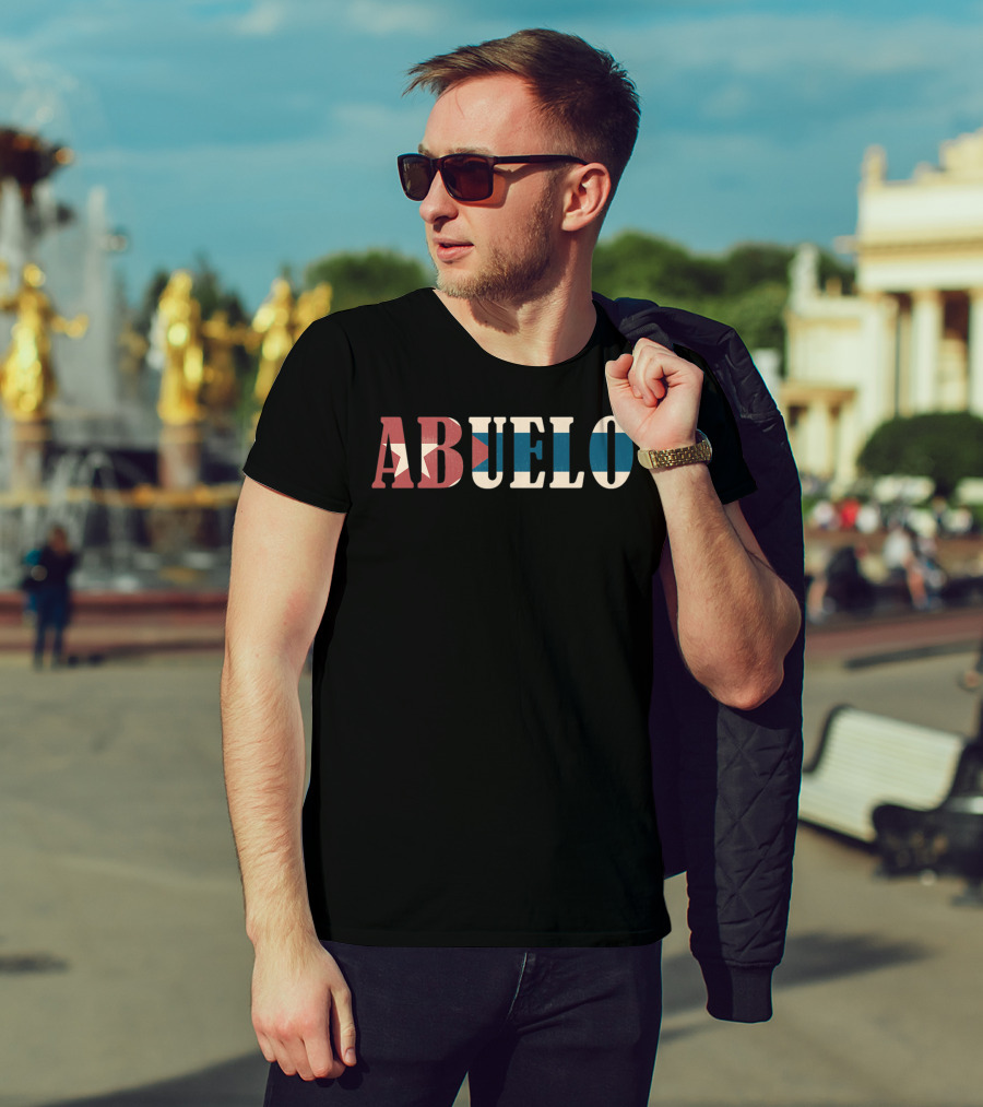 Abuelo Cuban Flag Vintage Mens T-Shirt