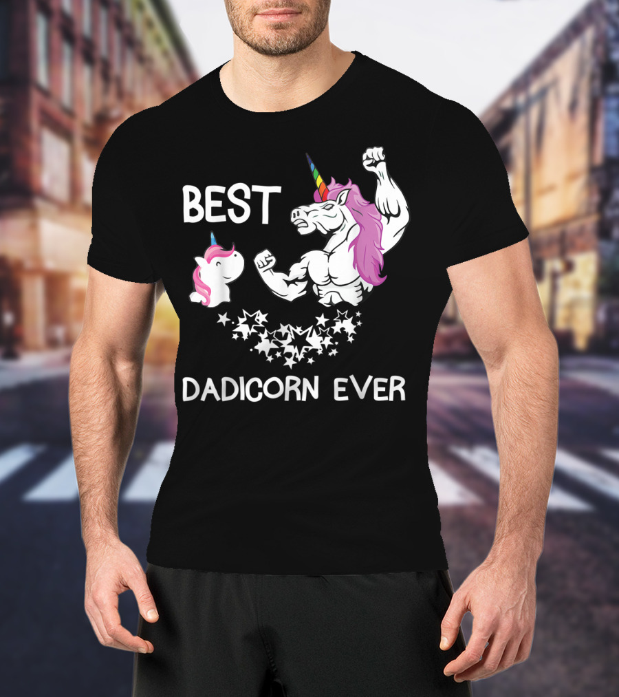 Best Dadicorn Ever Unicorn Dad Baby Father's Mens T-Shirt