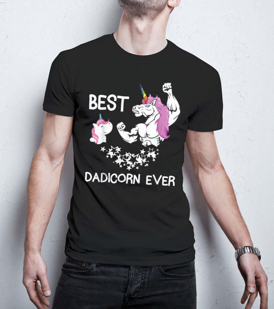 Best Dadicorn Ever Unicorn Dad Baby Father's Mens T-Shirt