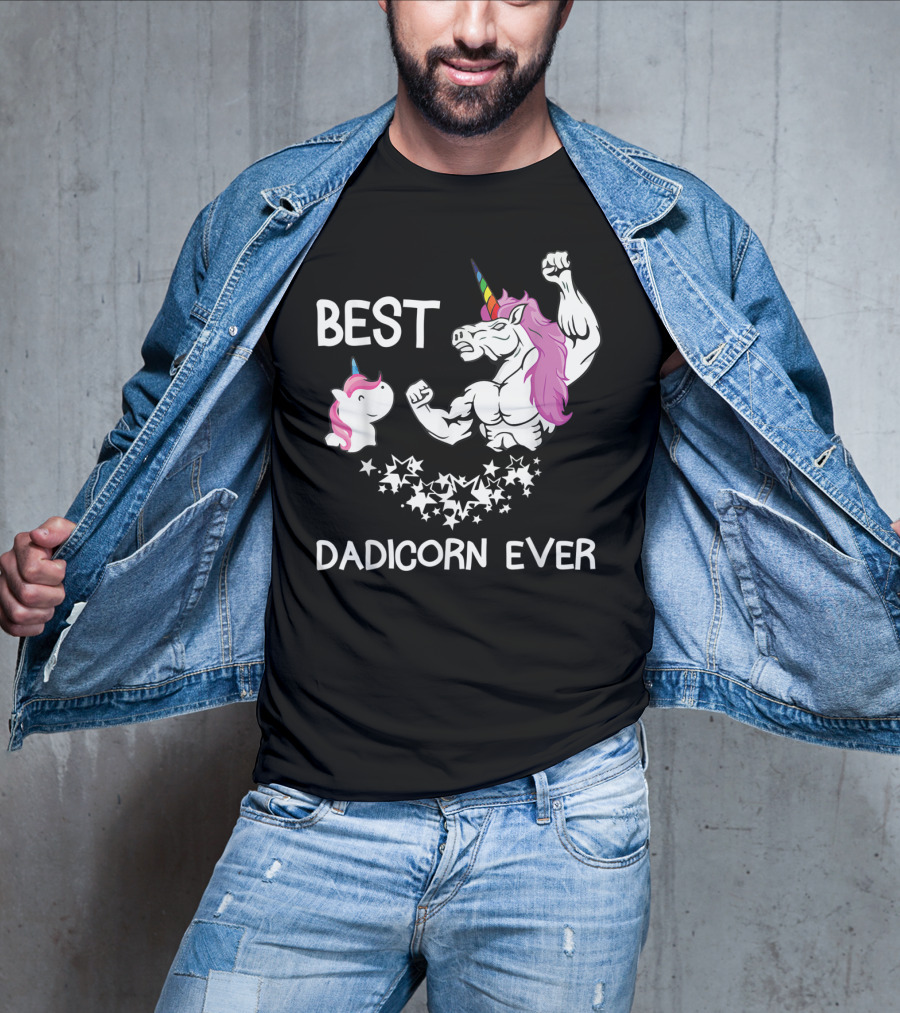 Best Dadicorn Ever Unicorn Dad Baby Father's Mens T-Shirt