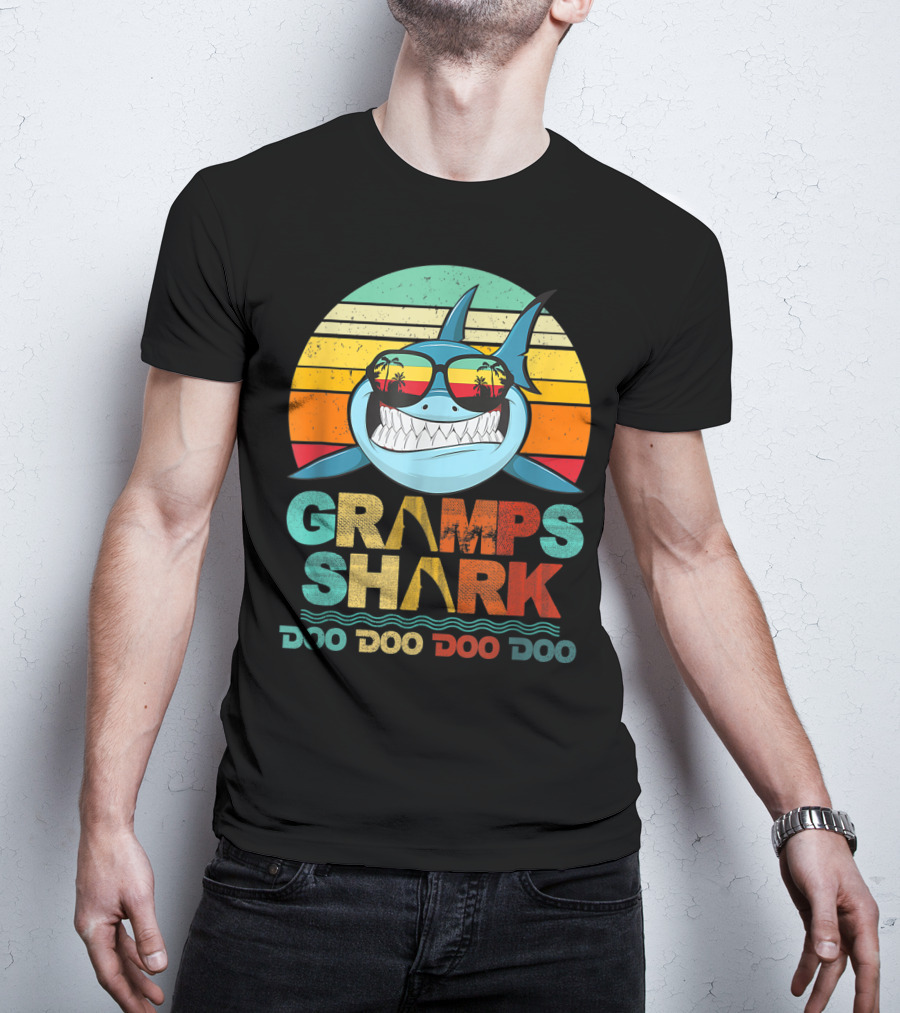 Gramps Shark Doo Doo Doo Doo Mens Vintage Funny T-Shirt