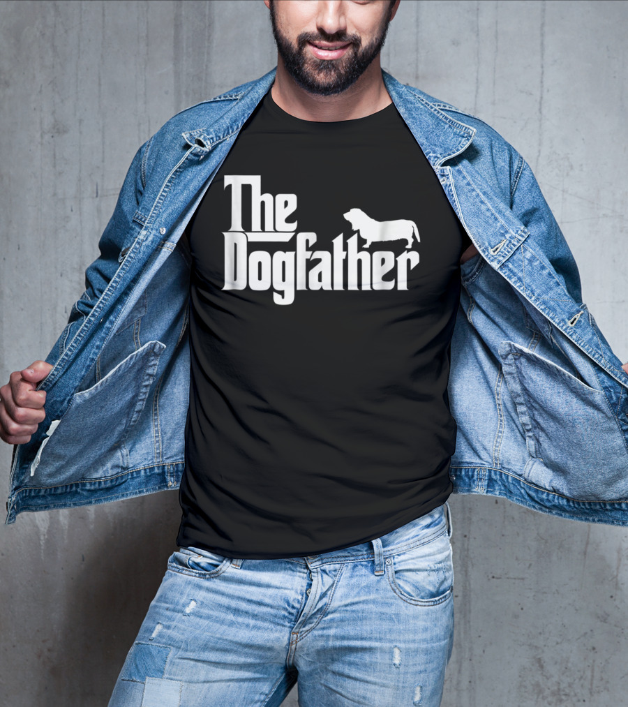 Mens The Dogfather Basset Hound Dad Father Dog T-Shirt