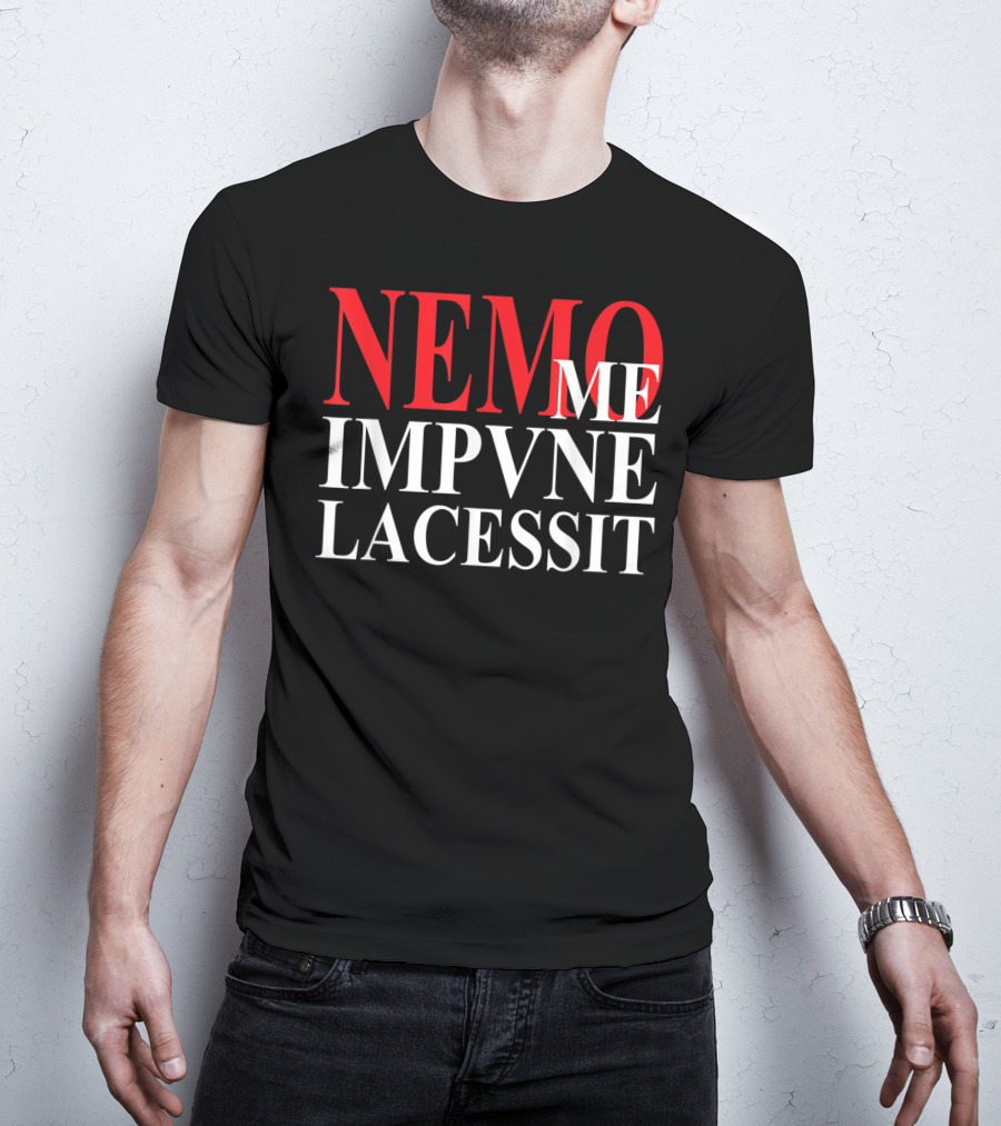 Nemo Me Impune Lacessit Old Latin Phrase Red And White T-Shirt