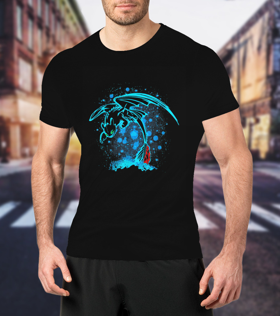 Night Dragon How To Train Your Dragon Neon Splash T-Shirt