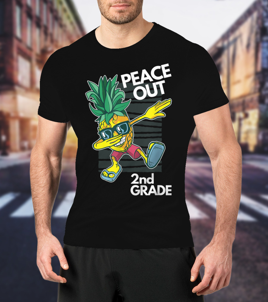Peace Out Pineapple Dabbing 2nd Grade T-Shirt