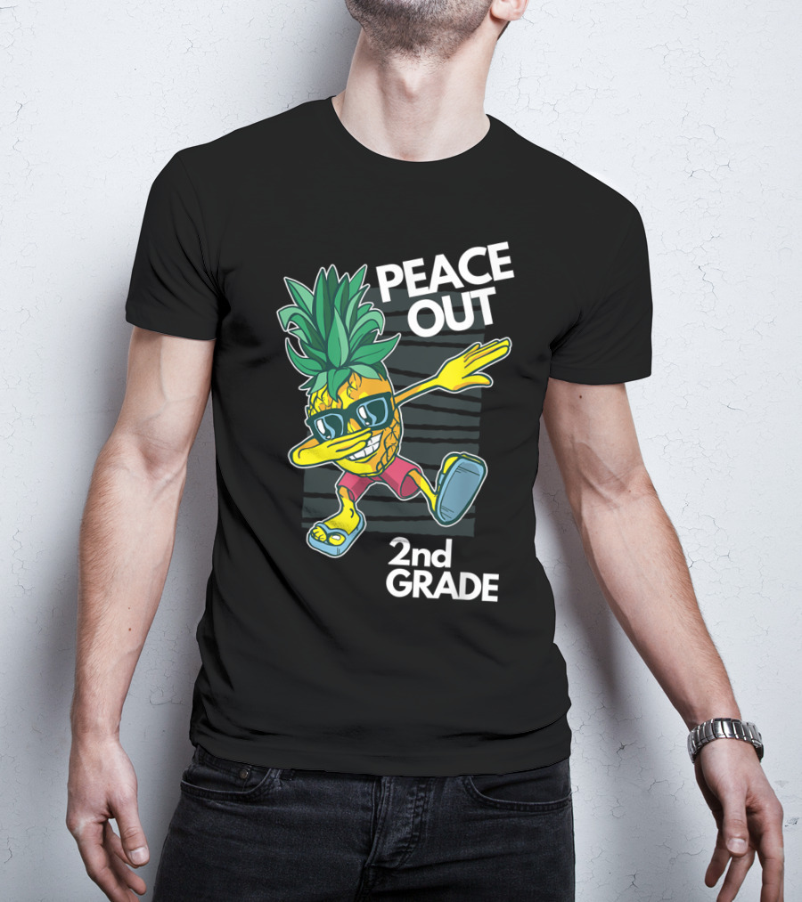 Peace Out Pineapple Dabbing 2nd Grade T-Shirt