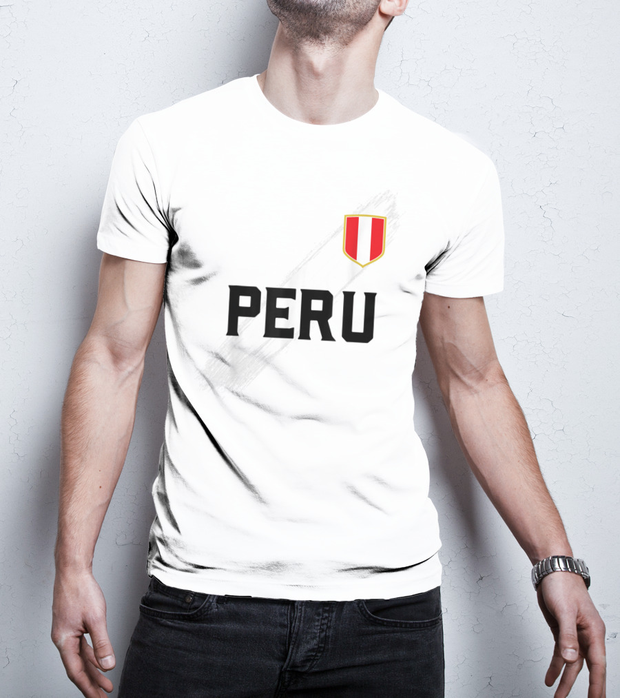 Peru Camiseta Peruvian Futbol Soccer Jersey With Flag T-Shirt