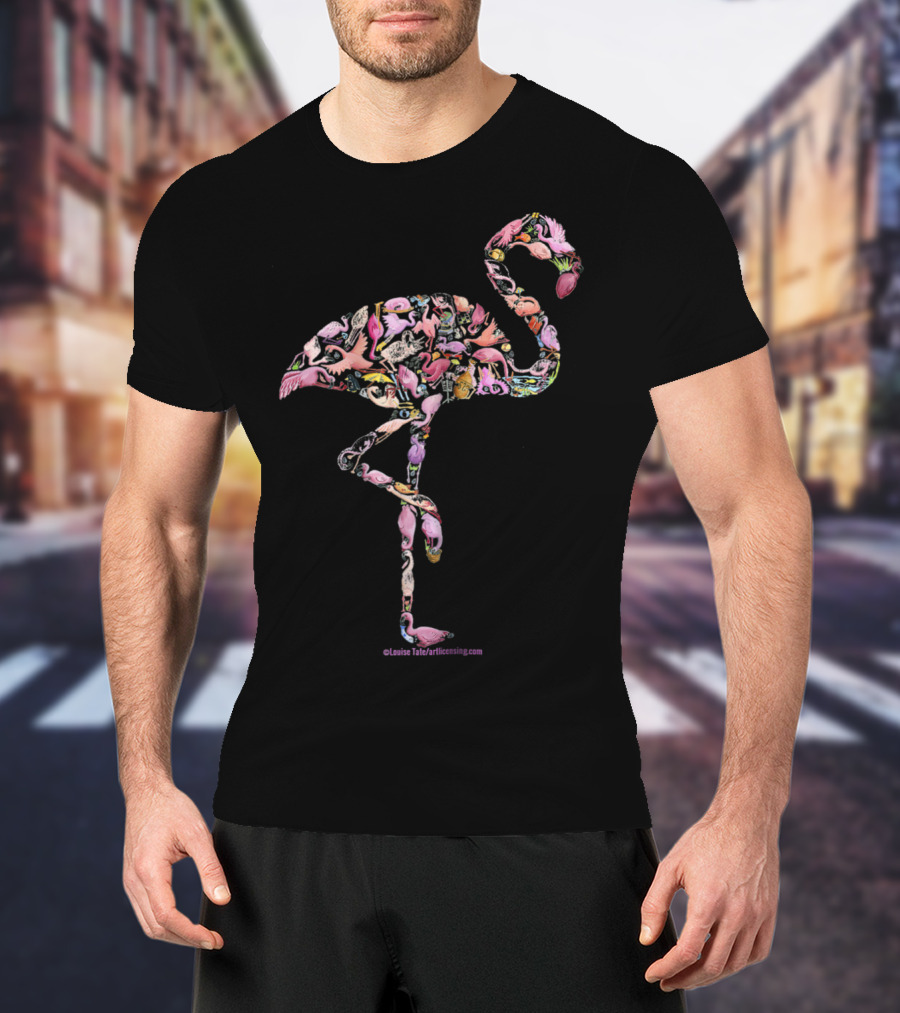 Pink Flamingo Womens Girls Perfect Louise Tate ArtLicensing.com T-Shirt
