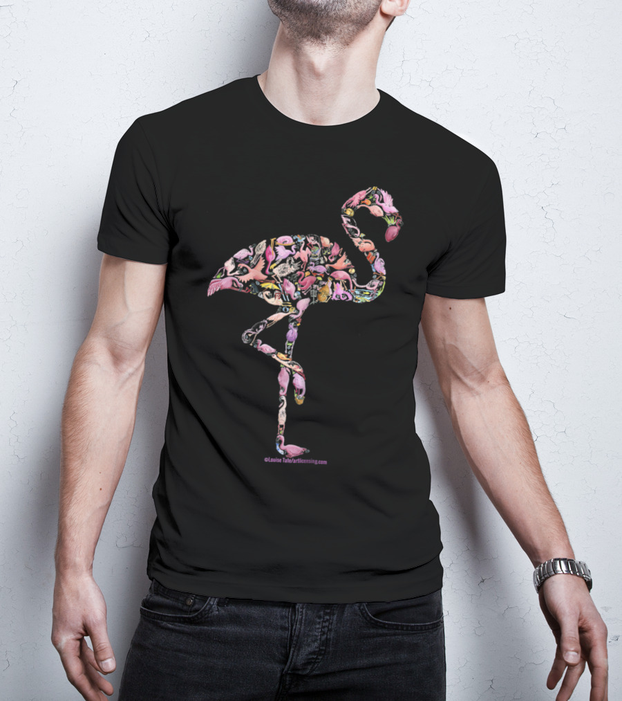 Pink Flamingo Womens Girls Perfect Louise Tate ArtLicensing.com T-Shirt