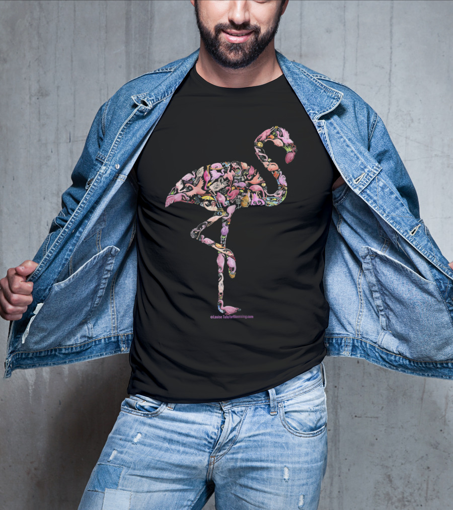 Pink Flamingo Womens Girls Perfect Louise Tate ArtLicensing.com T-Shirt