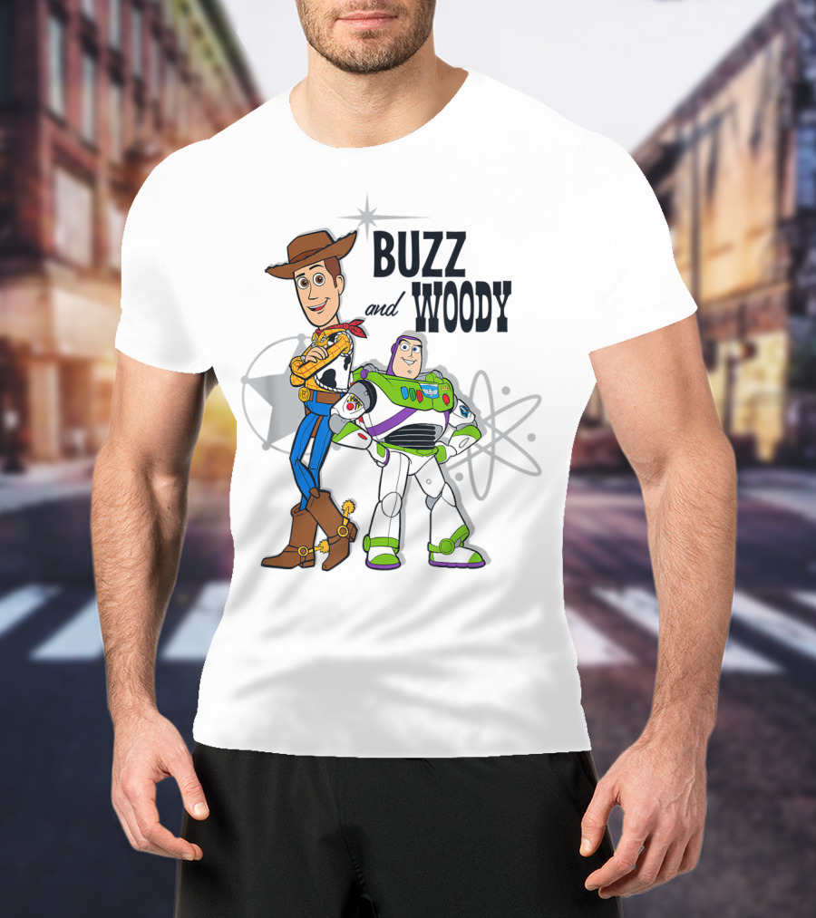 Pixar Toy Story Buzz And Woody Star Atom T-Shirt