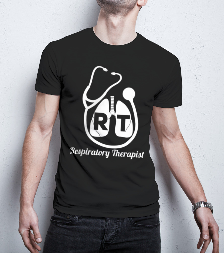 Respiratory Therapist RT Stethoscope Lung Care Week Pocket T-Shirt